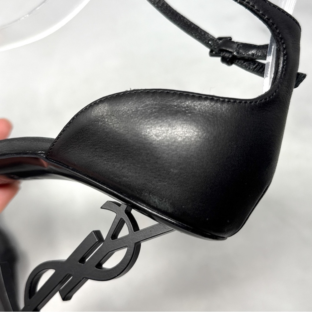 Saint Laurent Black Opyum Ankle-Strap Sandals - Picture 9 of 14